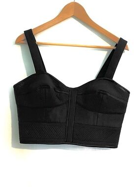 Banana Republic Black Bustier Crop Top with Wide Straps